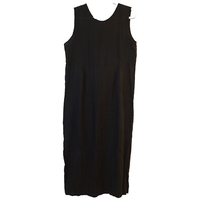 J Jill Size Large 100% Linen Black Maxi Dress Sleeveless Empire Long Side Slits | eBay J Jill Size Large 100% Linen Black Maxi Dress Sleeveless Empire Long Side Slits | eBay