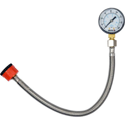 YATO Manometer Wasserdruckmesser Wasserdruckprüfung Schlauch 30cm 3/4'' 1/2