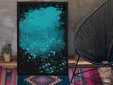 Abstract Black & Blue Wall Decor Printable Digital Download Art