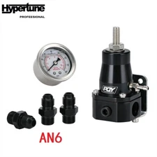 Adjustable EFI Fuel Pressure Regulator Kit W/ Oil Gauge AN6 Fittings 30-70 PSI