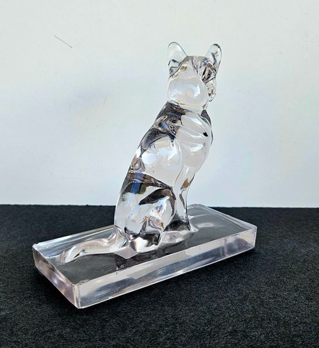 Vintage New Martinsville Glass Crystal Dog German Shepard Figurine 111 - Picture 5 of 6