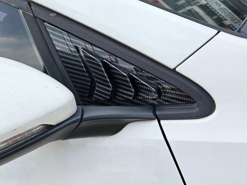 2X Carbon Fiber Window Louver Front Side Vent Cover For VW Golf 7 MK7 2014-2019