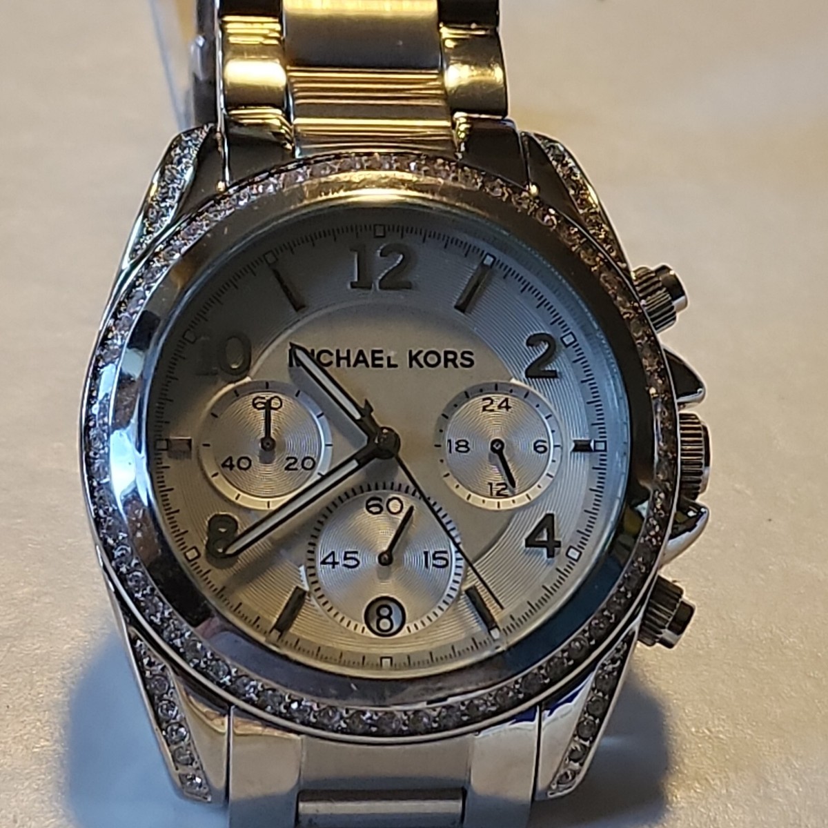 Blair white leather watch w/ Swarovski crystals Blair Ivory Satin Crystal Embellished Cross Strap Block Heel  main image 2