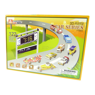 Cubic Happy 3D Puzzle Car Series Kinder Spielzeug mit 8 Autos 122 Teile