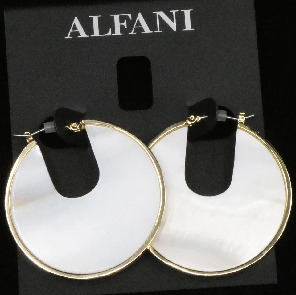 New Alfani Gold Stone Hoop Earrings $30.00 - Image 2 of 2