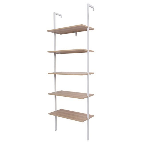 5-Shelf Wood Ladder Bookcase 5-Tier Modern Ladder Shelf Wood ShelvesWalnut - Picture 3 of 6