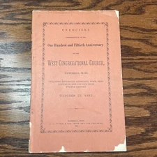 West Congregational Church Excercises Haverhill MA 1886