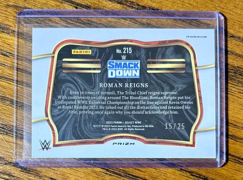 2023 WWE PANINI SELECT ROMAN REIGNS RINGSIDE #215 TIE-DYE PRIZM #ED 15/25 BEAUTY - Picture 2 of 2