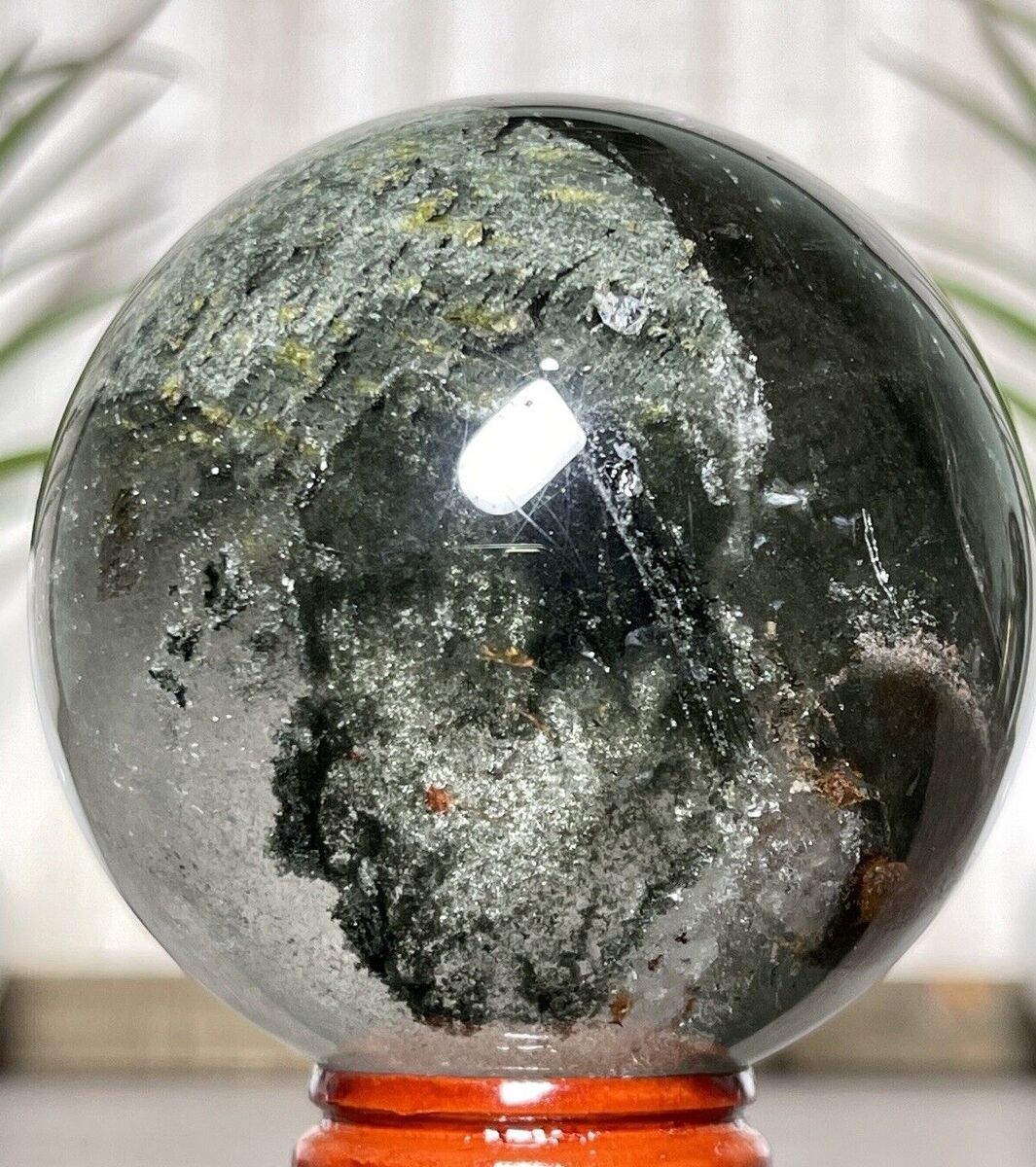 64mm GARDEN QUARTZ SPHERE- Lodolite Scenic Dream Crystal 64mm GARDEN QUARTZ SPHERE- Lodolite Scenic Dream Crystal