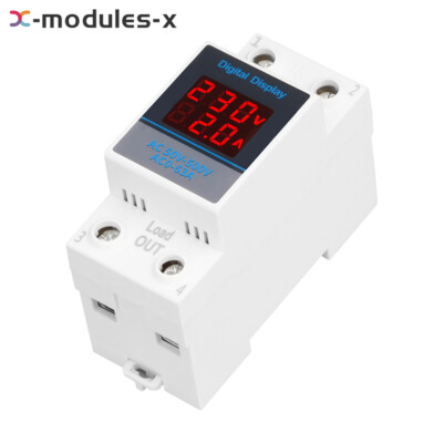Rail Single-phase LCD Digital Voltage Current Power Frequency Meter AC50-500V