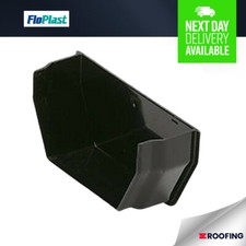 FloPlast Square Line Internal Stop End Black Guttering 114mm *Bulk Buy Available