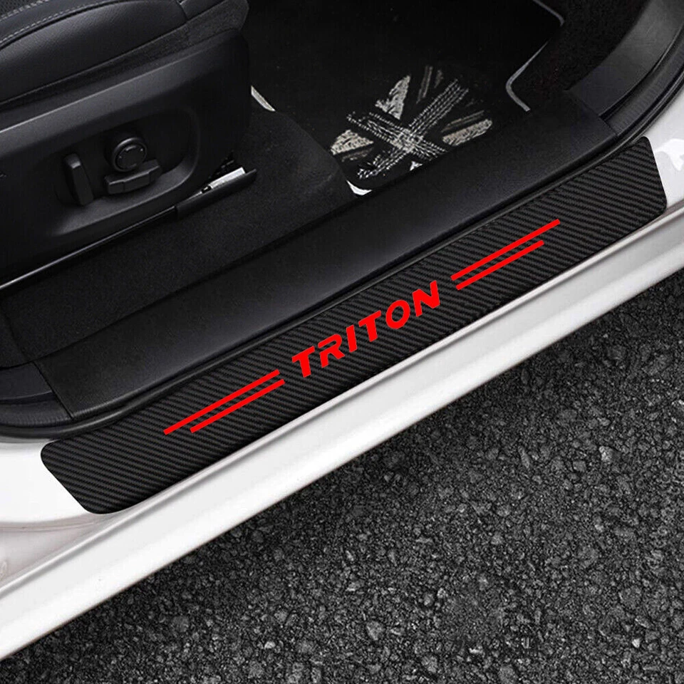 4X For Mitsubishi Triton Door Sill Plate Protector Anti Scratch Sticker Red - image 2 of 4