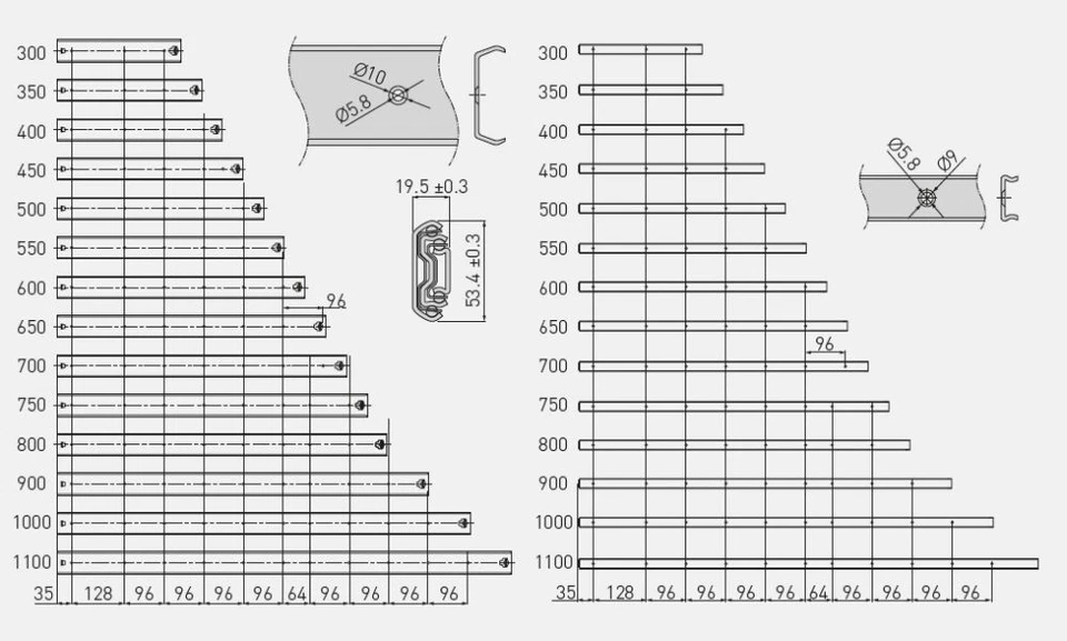 Drawer Slides Heavy Duty Full Extension 100kg 300mm-1200mm Ball Bearing Runners - Image 4 of 4