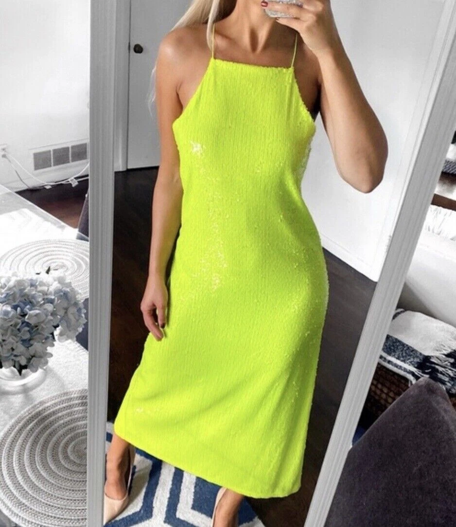 Zara yellow top sequin dress