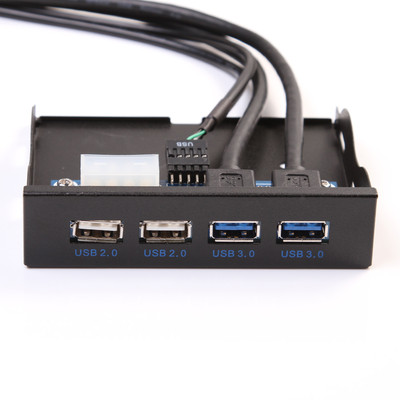 20 pin to Dual USB 3.0 2.0 4 Ports Front Panel Mount Bracket DVD ROM Drive Bay