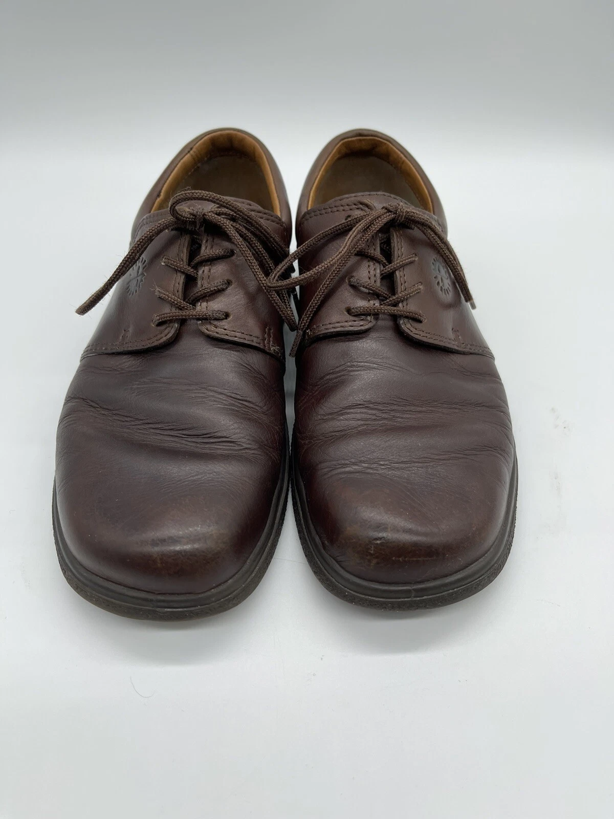 Mocassini scarpe stringate punta quadrata Ecco marrone pelle donna EU 37 US 6 6 5