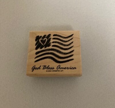 Stampin' Up!  -  Rubber Stamp - God Bless America - Limited Edition - Dated 2001