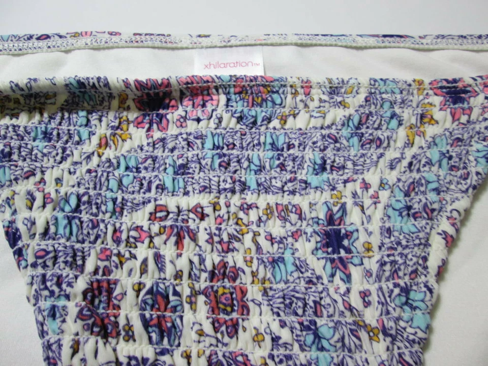 Xhilaration Mujeres Talla XL Parte Inferior de Bikini Blanco Multi Hipster Paisley Corbata Traje de Baño Foto 4 de 4