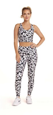 Womens GOLDSHEEP Clothing Black White Trip Floral LEGGINGS Small New $89