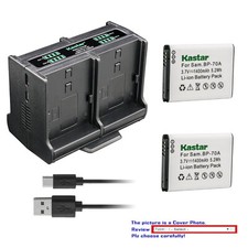 Kastar Battery Quadruple Charger for Samsung BP-70A BP70A Battery, WB35F, WB32F