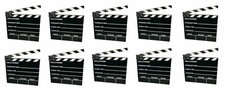 10x Filmklappe Regieklappe Regie Film Hollywood Klappe Clapperboard 20x18cm