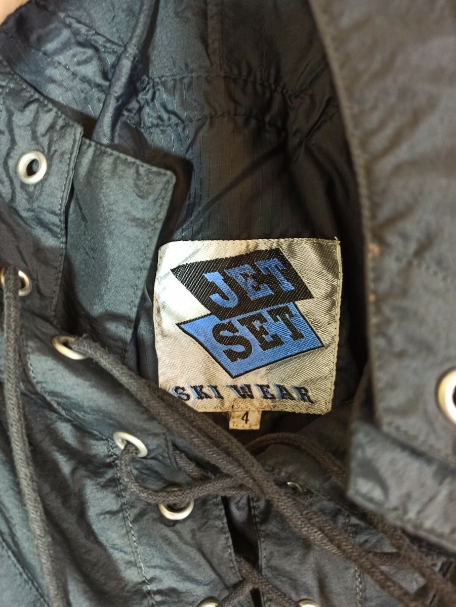Vintage Jet Set Jacket L Size 4 Bluson Pullover Black rare Ski 