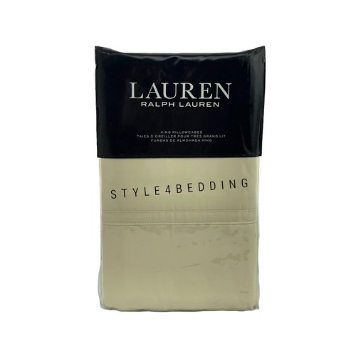 Ralph Lauren Spencer Solid Sateen 475 Thread Count KING Pillowcases