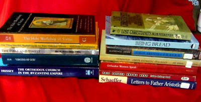 LOT OF 12 RATHER ECLECTIC ORTHODOX CHRISTIAN BOOKS--VARIOUS TOPICS