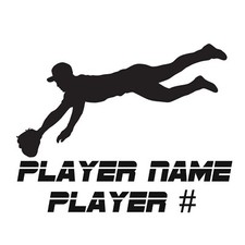 Baseball Player Fielder Graphic  Vinyl Decal Car Truck Windows laptop notebook