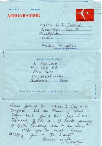 WW2 SOE resistance agent Nancy Wake (Forward) hand written signed letter