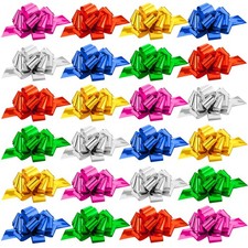 72 PCS 5 Inch Pull Bows Gift Wrapping Waterproof Ribbon Classic Color Wedding