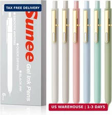 Cute Gel Pens, 6 Pack 0.5mm Pens Fine Point Smooth Writing Pens with Quick-Dry