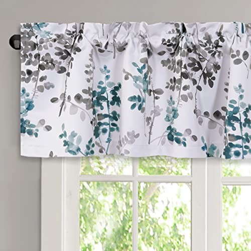 Valance for Kitchen Windows/Bathroom/Living Room/Bedroom Blackout 2 Grey/Teal