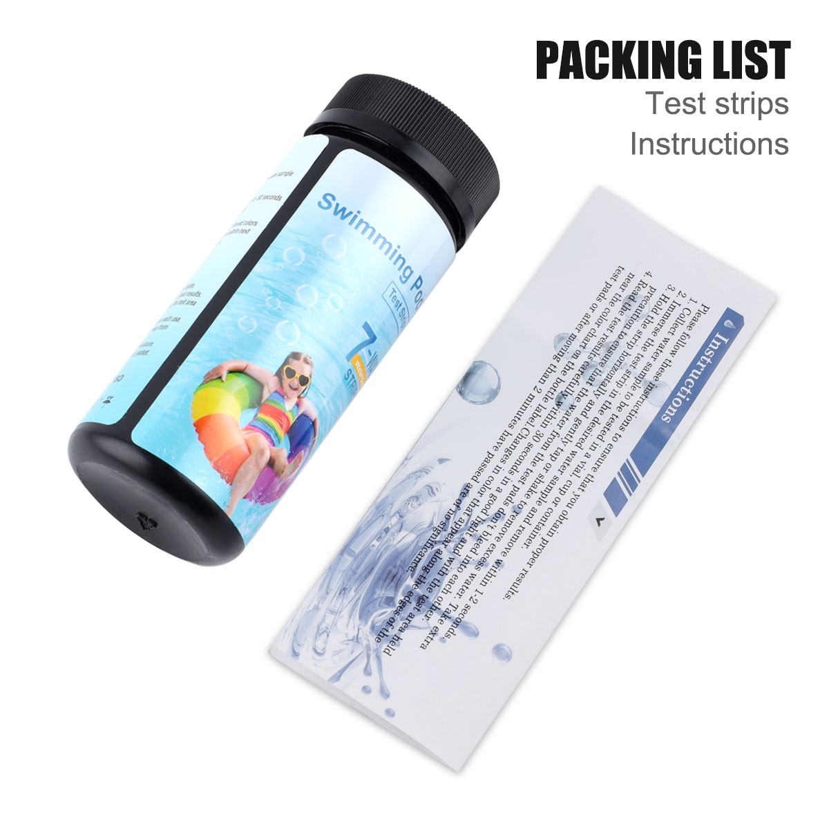 7-in-1 Pool Test Strips 150 Strips for Spa Hot Tub Water Testing Fast 30s Check