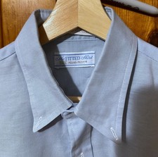 Vintage Sears Perma-Prest Fitted Shirt Light Blue 70s Mens Long Sleeve Dress M/L