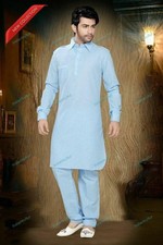 Indian Pathani Kurta Indian Traditional Clothes Mens Cotton Canvas