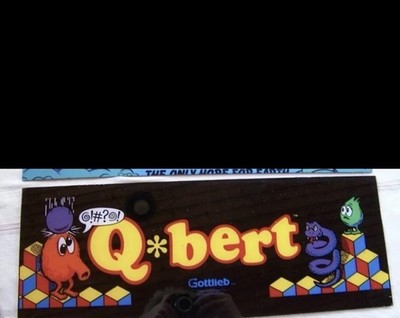 Original 1982 Q-bert Classic Arcade Marquee Game NOS cherry Look Make Offer 80s