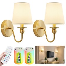 Battery Operated Wall Sconce Set of 2,Wireless Wall Sconces with 10000 mAh,RG...