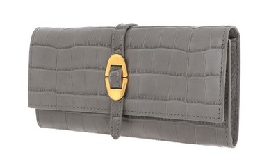 COCCINELLE Coccinelle Cosima Croco Wallet Geldbörse Stone Grau Neu