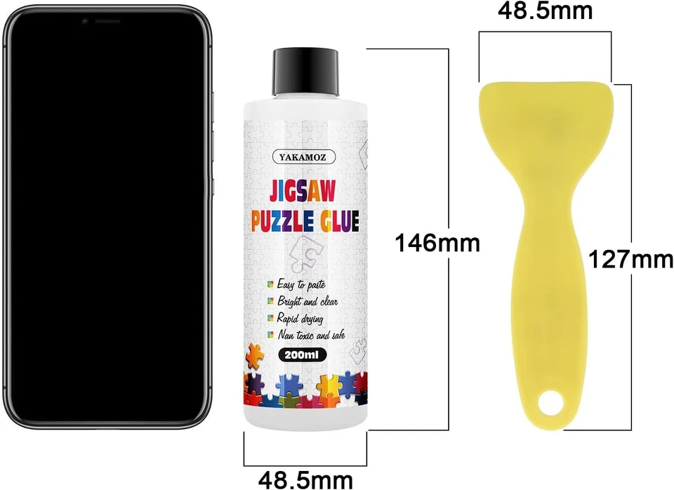 Pegamento para rompecabezas con aplicador para adultos pegamento transparente soluble en agua, sin T... Foto 4 de 4