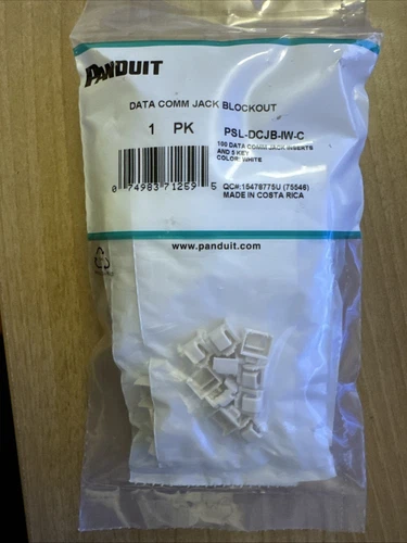 Panduit Data Comm Jack Blockout PSL-DCJB-IW-C 100 White Inserts and 5 Keys NEW