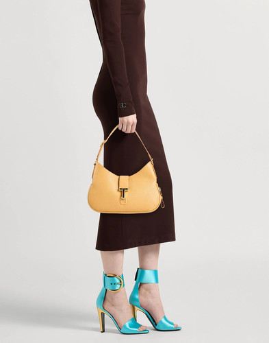 Tom Ford - Women - Pebbled-leather Hobo bag - Camel