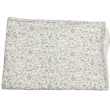 Carter's Baby Blanket Receiving Blue White Animals Jungle Safari Flannel Cotton