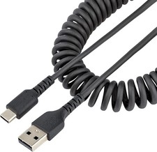 Image of StarTech.com 3ft (1m) USB A to C Charging Cable, Coiled Heavy Duty Fast Charge