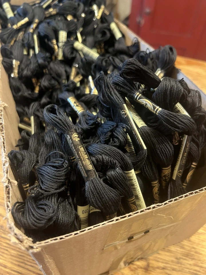 Huge Wholesale Lot 200 NEW DMC Embroidery Floss 310 BLACK Threads Cross Stitch - Image 2 of 4