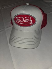 Von Dutch White and Red Trucker Hat Snapback One Size New with tags
