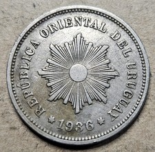 Uruguay 5 Centesimos - 1936 - Copper Nickel Coin - KM# 21 - South America