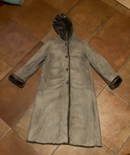 Damen Shearling Lammfell Mantel Echtfell beige braun 38 M 