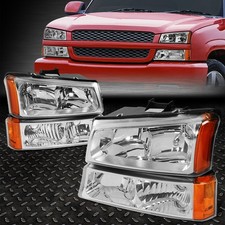 For 03-06 Chevy Silverado 1500-3500 Avalanche Headlight Bumper Lamp Chromeamber