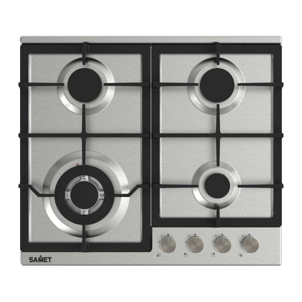 Samet Piano Cottura Gas 4 Fuochi 60 Cm Acciaio Inox Sansone60 - Immagine 2